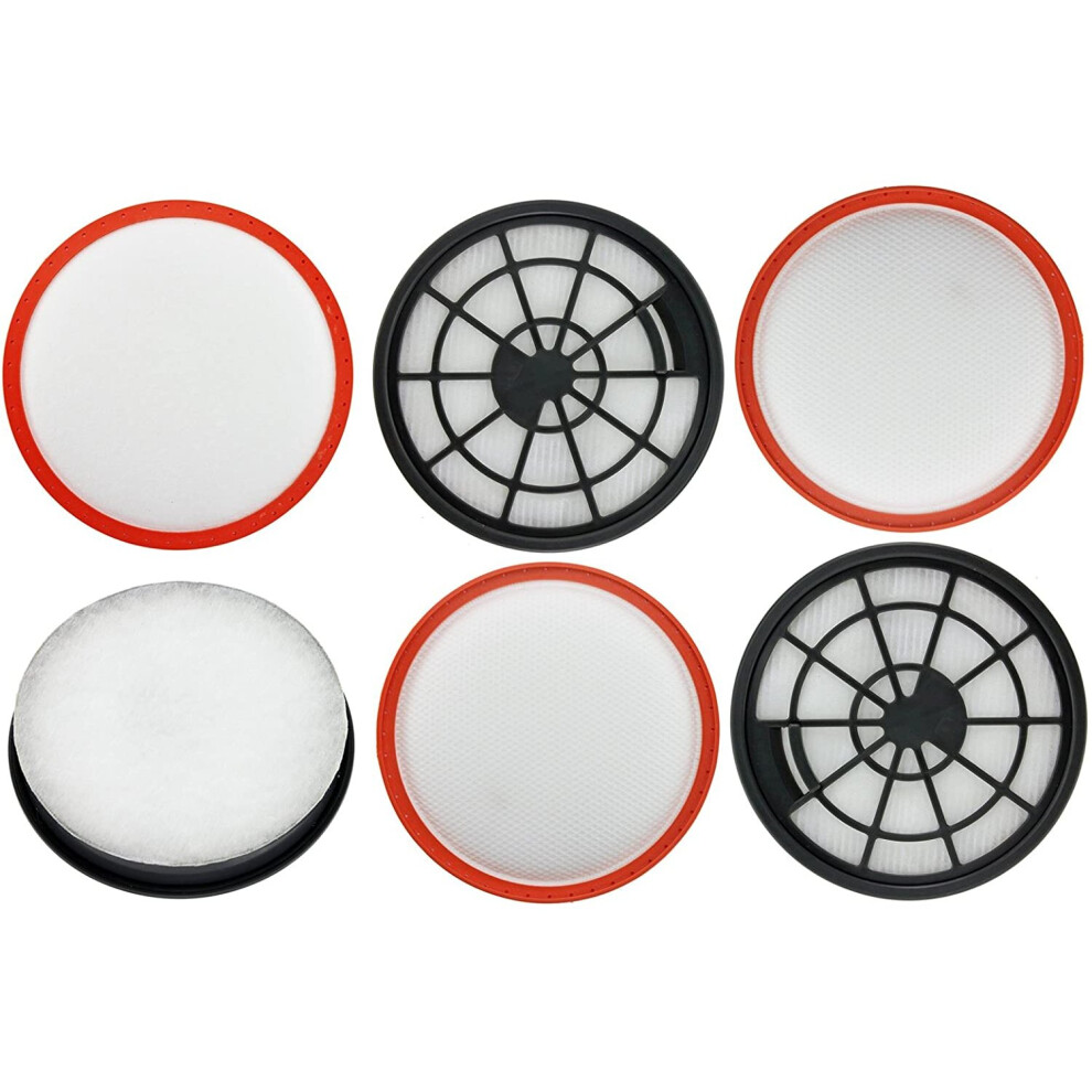 Spares2go Central Hepa Motor Filter Kit For Vax C86-E2 Vacuum Cleaner (Pack Of 6)