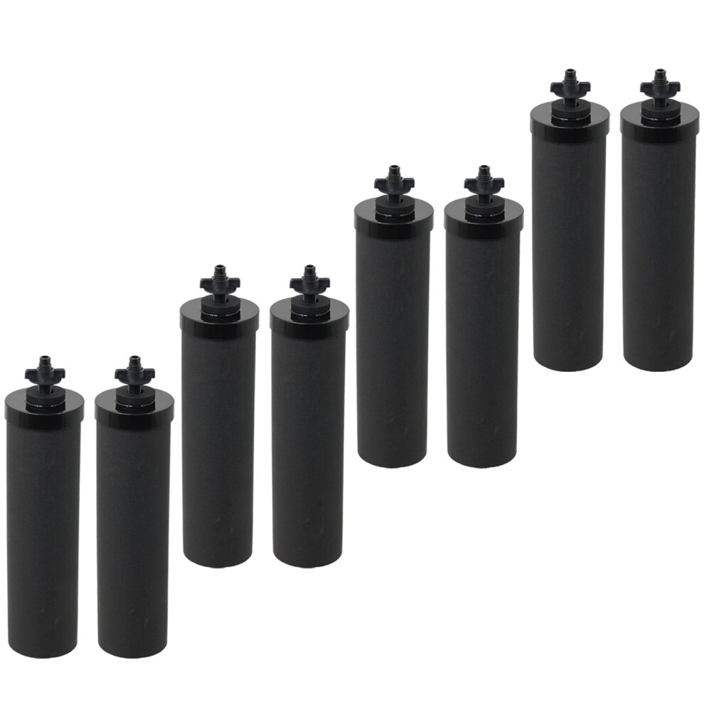 Spares2go Water Filter Element For Berkey Purification System Cartridge Filters X 8 Black