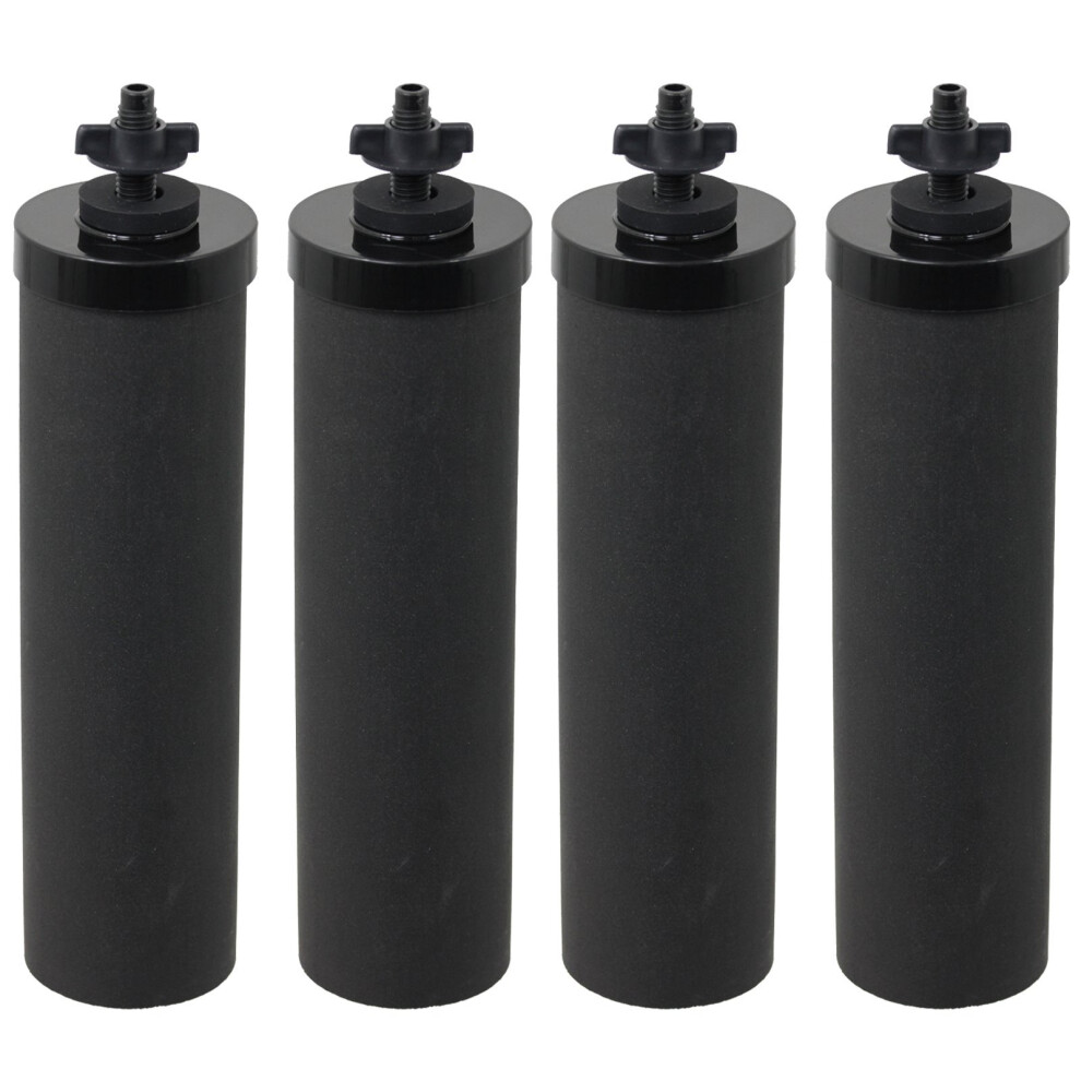 Spares2go Water Filter Element For Berkey Purification System Cartridge Filters X 4 Black