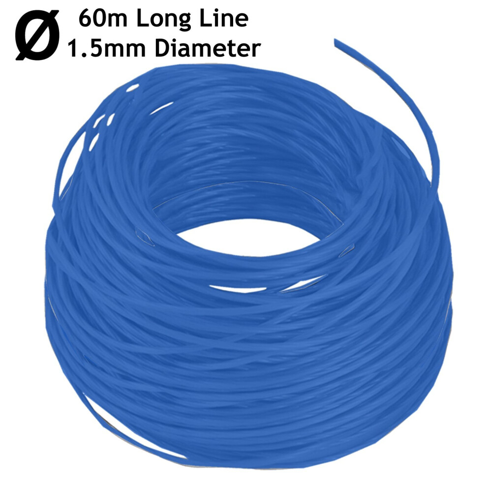 Spares2go Trimmer Strimmer Line Spool Refill Cord 2 X 30M X 1.5Mm Universal Blue Auto-Feed