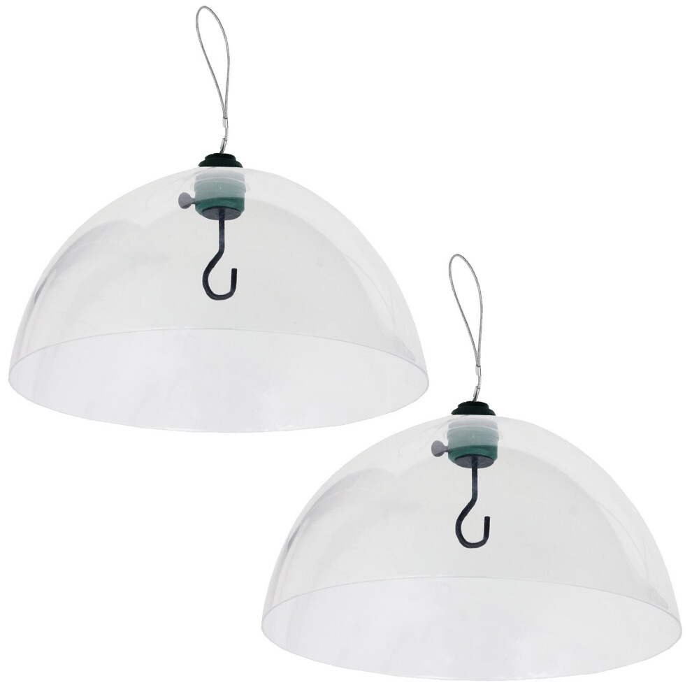 Spares2go Squirrel Baffle Dome Adjustable Hook Bird Feeder Hanging Guard (Pack Of 2)