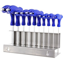 Screwdriver Set Hex Allen Key T Handle Metric CR-V (10 Piece + Stand)