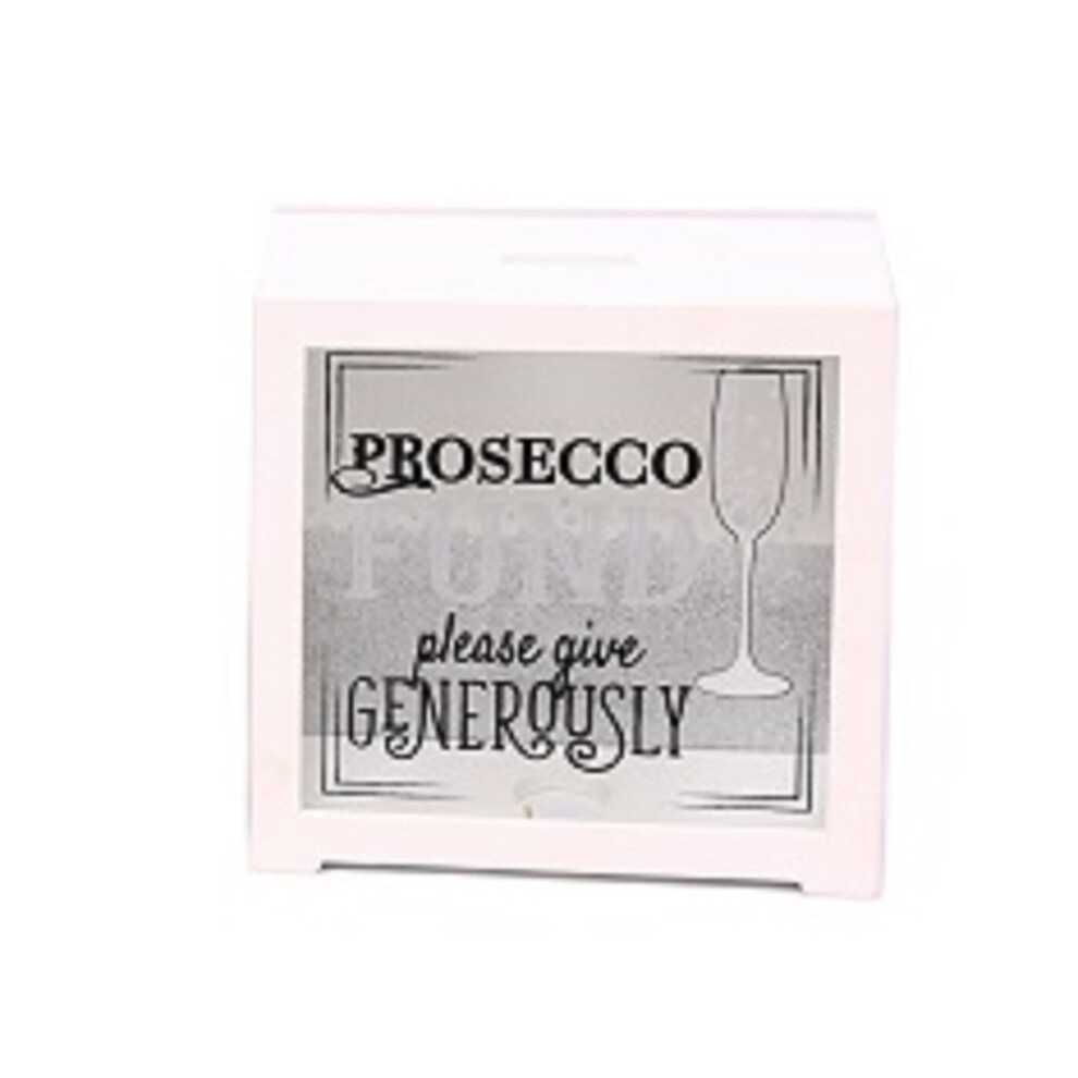 Prosecco Generously Fund Novelty Wooden Money Box