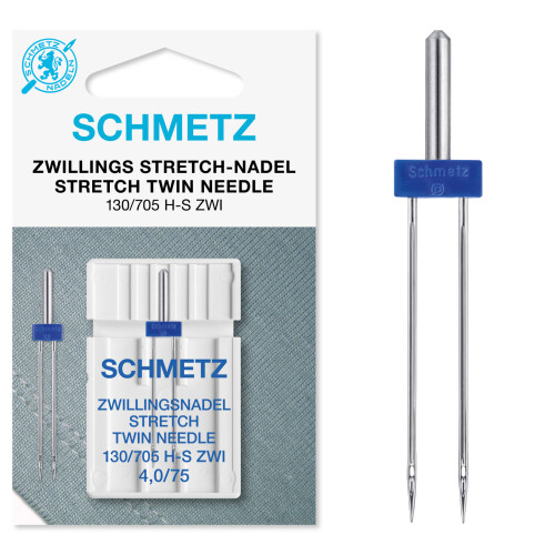 (Twin Stretch, Size: 4.0/75) Schmetz Sewing Machine Twin Needles