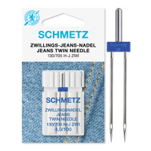 (Twin Denim / Jeans, Size: 4.0/100) Schmetz Sewing Machine Twin Needles