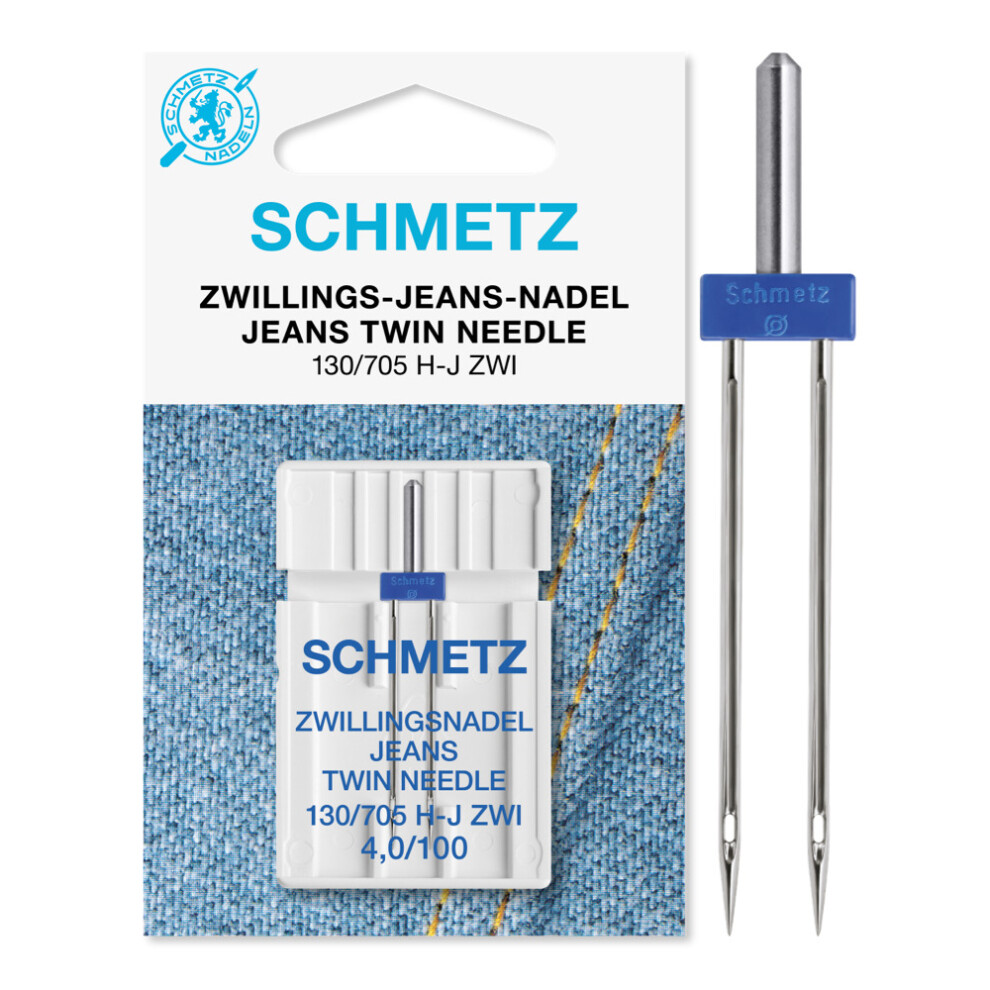 (Twin Denim / Jeans, Size: 4.0/100) Schmetz Sewing Machine Twin Needles