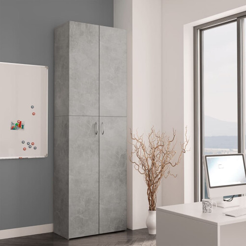 VidaXL vidaXL Office Cabinet Concrete Grey Engineered Wood Filing Folder Storage Rack 1