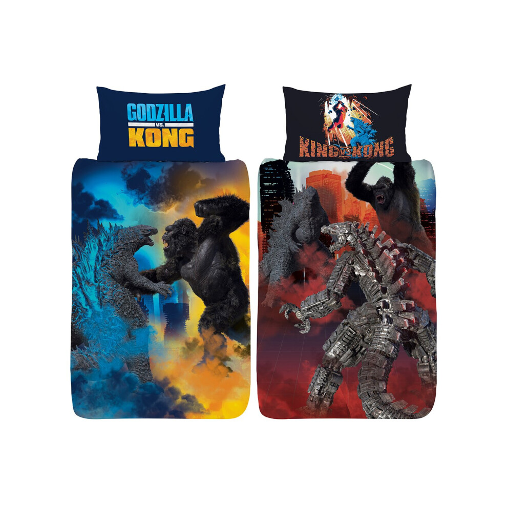 Godzilla Vs Kong Single Duvet Cover And Pillowcase Set