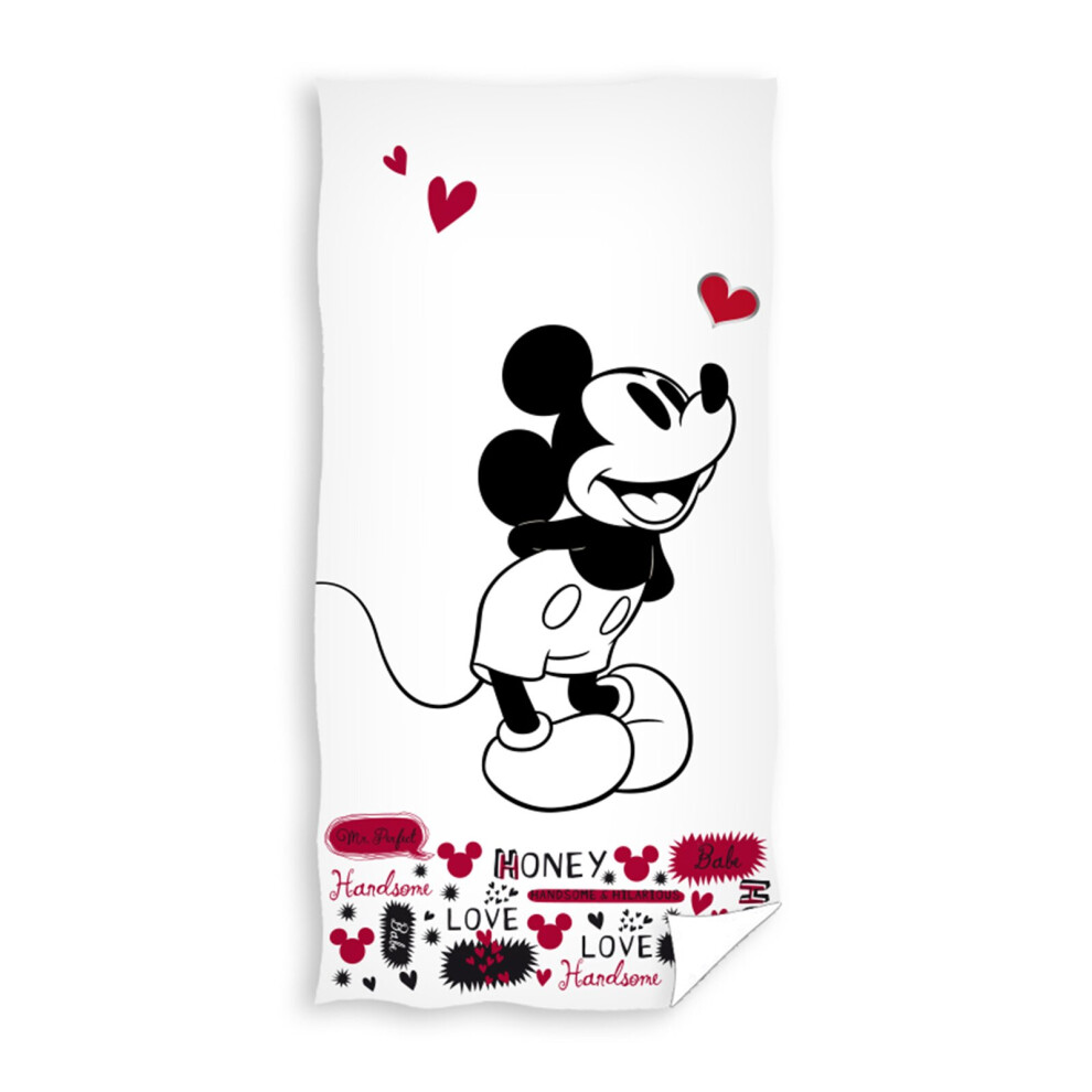 Mickey Mouse Love Beach Towel