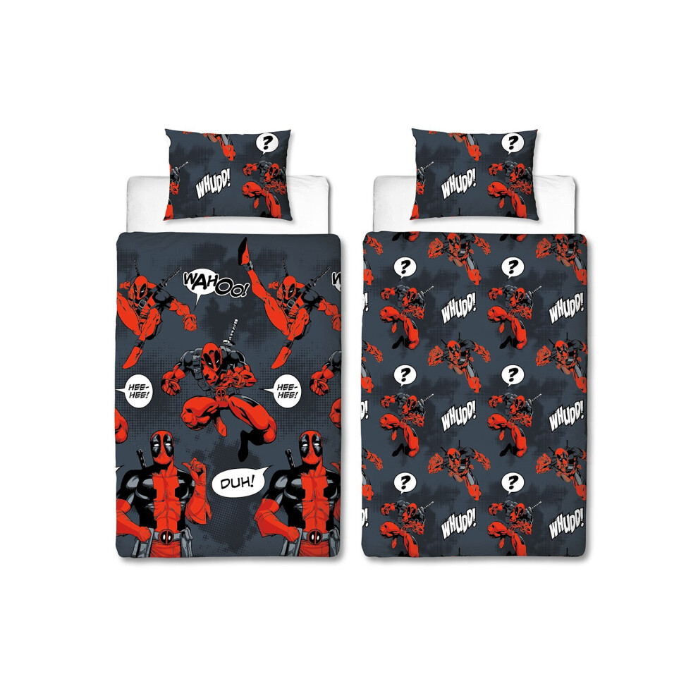 Marvel Deadpool Wahoo Single Duvet Cover and Pillowcase Set