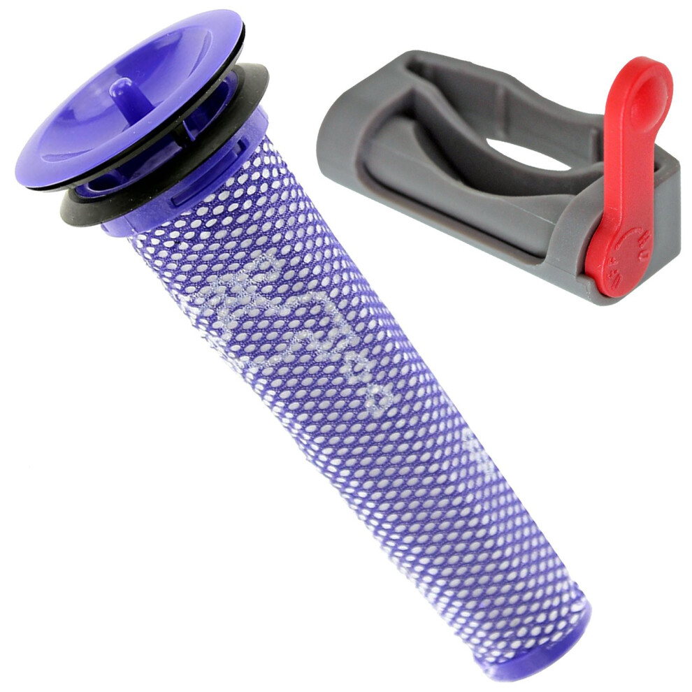 Spares2go Washable Pre-Motor Stick Filter + Trigger Lock For Dyson Sv03 Sv04 Sv07 Sv09 Sv10 Sv11 Vacuum Cleaner