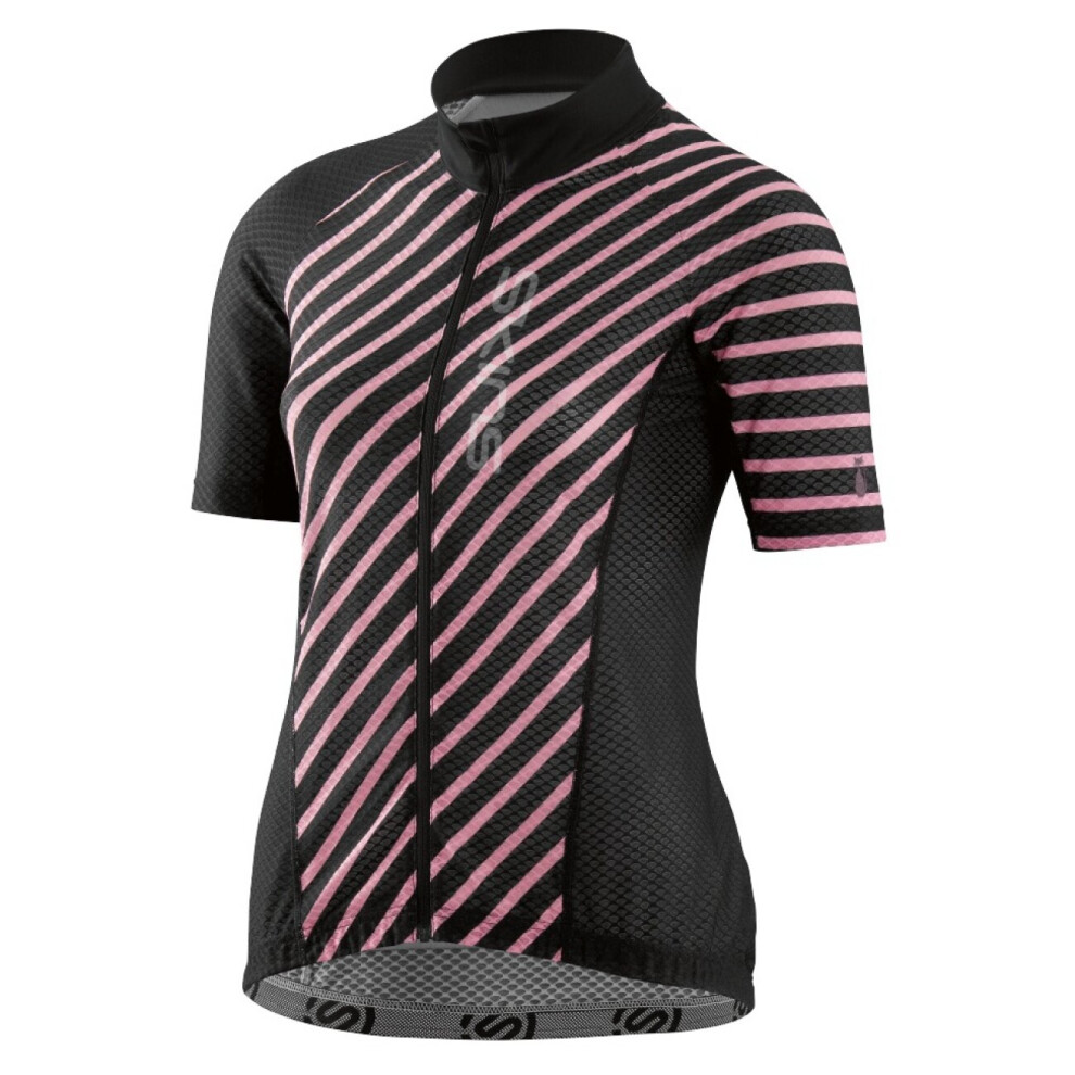 (S) SKINS Cycle Womens Lovecat X-Light Short Sleeve Full Zip Jersey - Black/Cosmo