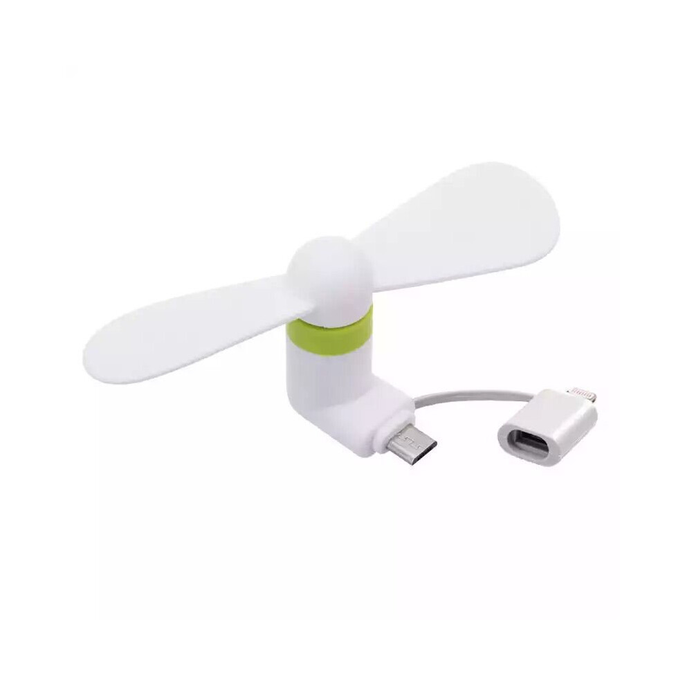 (White) 2 in 1 Mini Portable Mobile Phone Fan Cooler