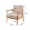Living And Home Modern Oak Wooden Single Sofa Armchair, Beige 5