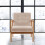 Living And Home Modern Oak Wooden Single Sofa Armchair, Beige 3
