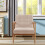 Living And Home Modern Oak Wooden Single Sofa Armchair, Beige 1