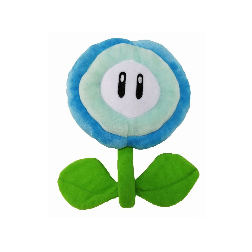 (Blue) Super Mario Fire Flower Stuffed Toy Plush Doll Gift Blue