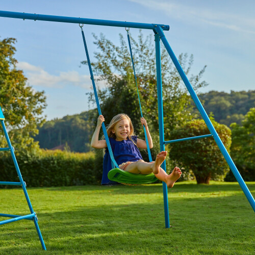 Tp Blue Explorer Metal Climbing Frame Set With Swing 1