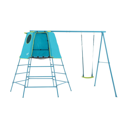 Tp Blue Explorer Metal Climbing Frame Set With Swing
