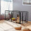 (6 Panel Heavy Duty Dog Cage Foldable Crate XL(125x80x90cm)) Puppy Dog Play Pen Whelping Dog Crate Cage Fence With Tray 8