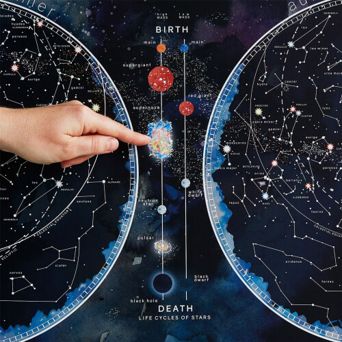 Stars and Constellations Glow Map (Silk Art Paper) 2