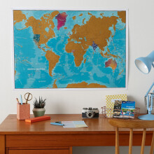 Scratch the World - Watercolour Edition Map (Silk Art Paper)