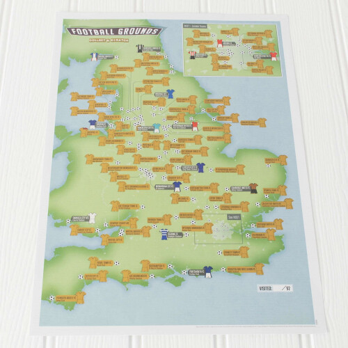Scratch Off 92 Football Grounds Print (Silk Art Paper) 2