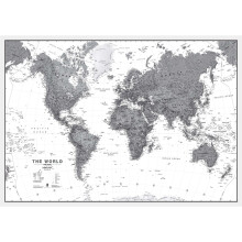 (84.1 cm x 59.4 cm) World Wall Map Political Black & White
