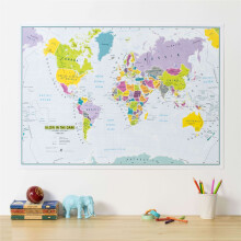 Glow in the Dark Children's World Map (Silk Art Paper)