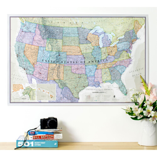 (86.4 cm x 55.9 cm) USA Classic Wall Map