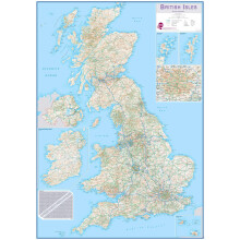 (84.1 cm x 118.9 cm, Laminated) British Isles Routeplanning Map