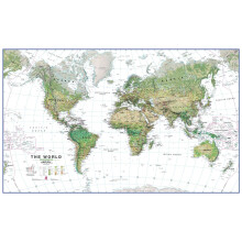 Large World Wall Map Environmental White Ocean (Paper)