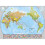 Large World Pacific-centred Wall Map with flags (Laminated) 1