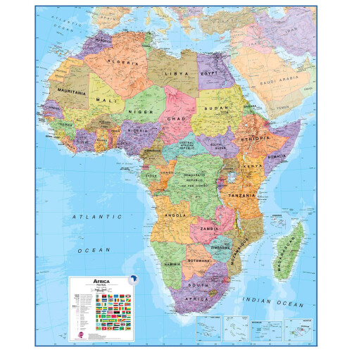 (100 cm x 120 cm, Laminated) Africa Wall Map Political