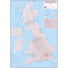 Large British Isles Postcode Map (Paper)