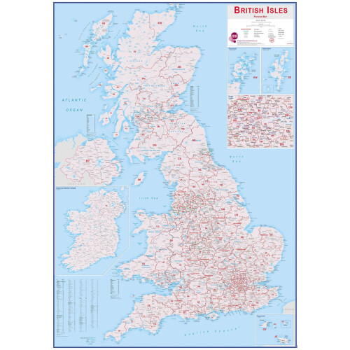 Large British Isles Postcode Map (Paper)