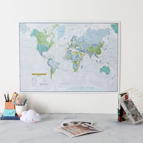 Glow in the Dark World Map (Silk Art Paper)