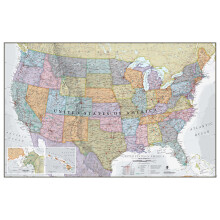 (111.8 cm x 86.4 cm) USA Classic Wall Map