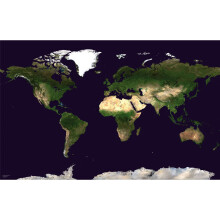 Large Satellite Map of the World (Laminated)
