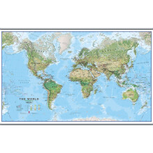 (190.5 cm x 122 cm, Hanging Bars) World Wall Map Environmental