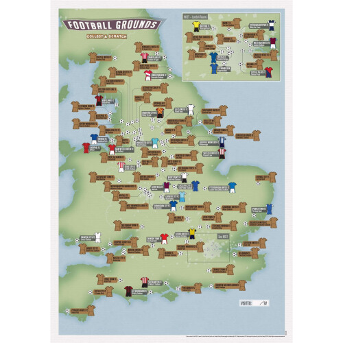 Scratch Off 92 Football Grounds Print (Silk Art Paper) 1