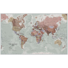 (118.9 cm x 84.1 cm, Laminated) Executive World Wall Map Political