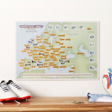 Scratch Off European Football Grounds Print (Silk Art Paper)