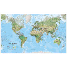 (190.5 cm x 116 cm, Laminated) World Wall Map Environmental