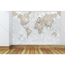 Giant World Map Mural - Neutral (Mural)