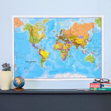 (84.1 cm x 59.4 cm, Paper) Political World Map Poster