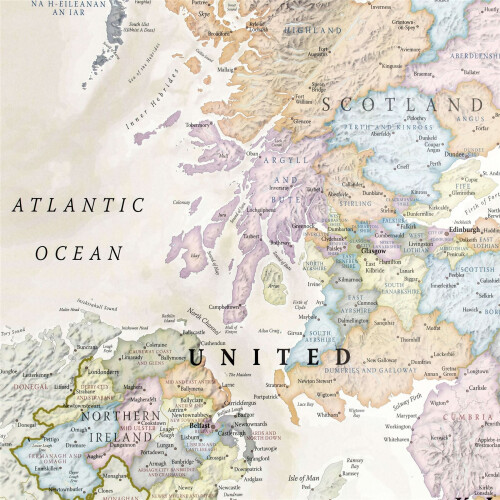 (59.4 cm x 84.1 cm, Paper Single Side Lamination) UK Classic Wall Map 2
