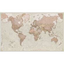 (118.9 cm x 84.1 cm, Paper) Antique World Map