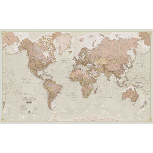 (118.9 cm x 84.1 cm, Paper) Antique World Map