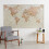 (197 cm x 116.5 cm, Laminated) Antique World Map 1